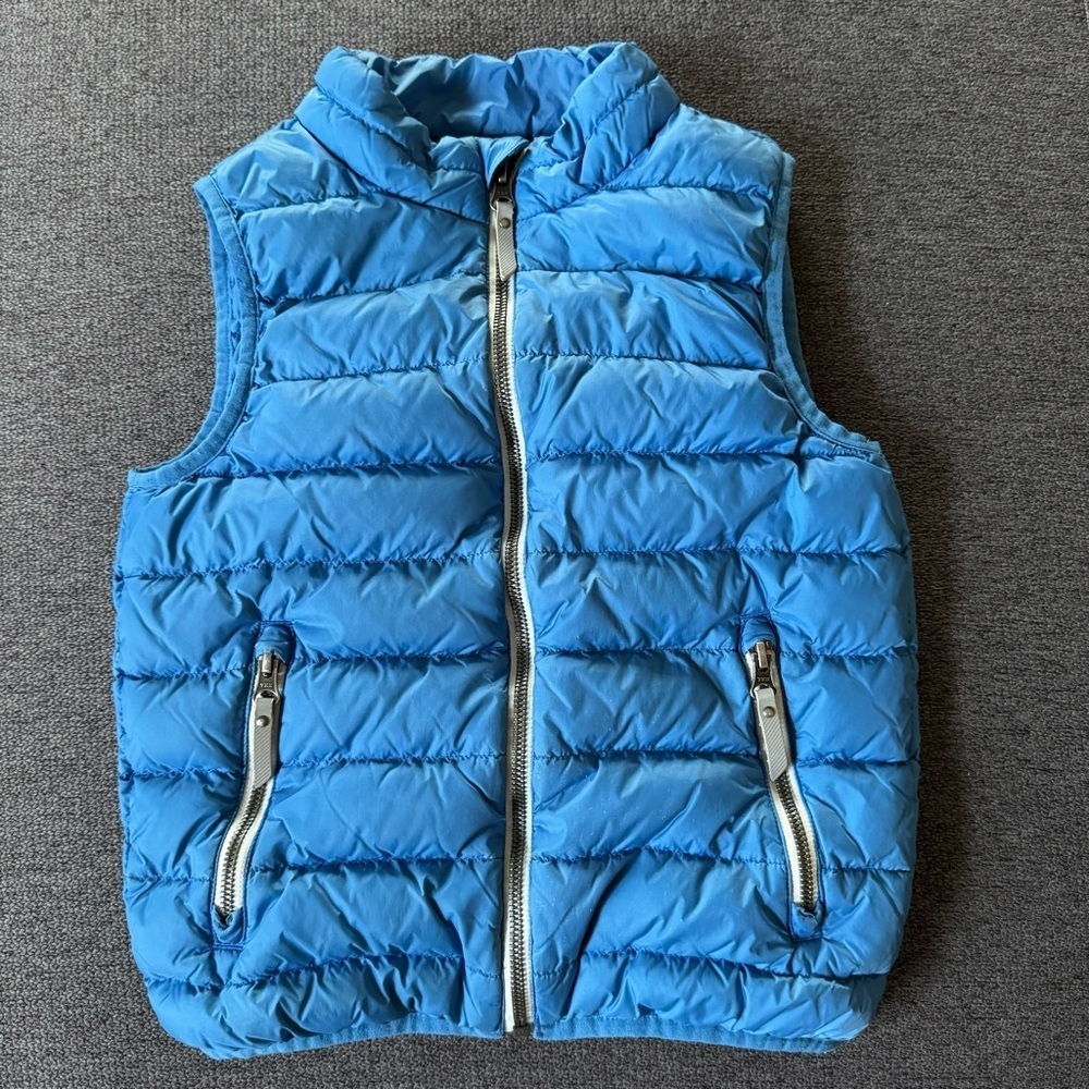 Hanna Andersson 120cm Blue Down Blend Vest Puffer Sleeveless Outdoor Boys 6-7